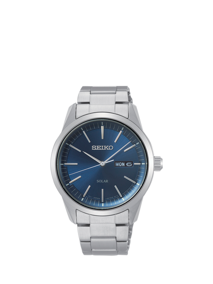 Seiko SNE525P1 Men's Bracelet Strap Solar Powered Watch, Blue, Blue