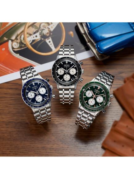 Seiko SSB479P1 Men's Chronograph Bracelet Strap Watch, Black/White - view 2, Black/White