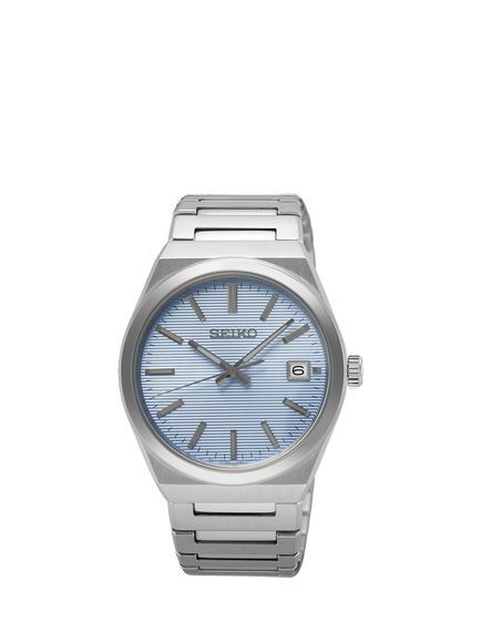 Seiko SUR599P1 Men's Date Bracelet Strap Watch, Blue, Blue