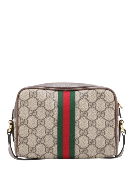 Pre-loved GUCCI GG Supreme Ophidia Shoulder Bag, Brown - view 2, Brown