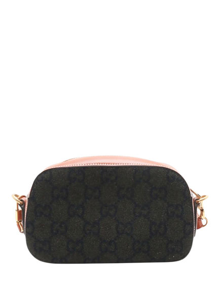 Pre-loved GUCCI Guccissima Wool & Leather Crossbody Bag, Khaki/Tan - view 2, Green