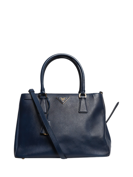 Pre-loved Prada Saffiano Leather Galleria 2-Way Bag, Blue, Blue