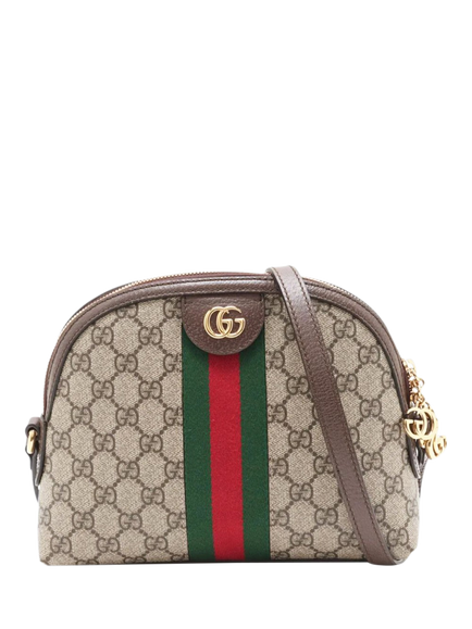 Pre-loved GUCCI GG Supreme Ophidia Dome Shoulder Bag, Brown, Brown