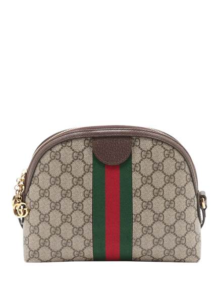 Pre-loved GUCCI GG Supreme Ophidia Dome Shoulder Bag, Brown - view 2, Brown
