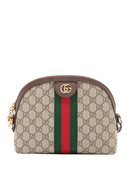 Pre-loved GUCCI GG Supreme Ophidia Dome Shoulder Bag, Brown, Brown