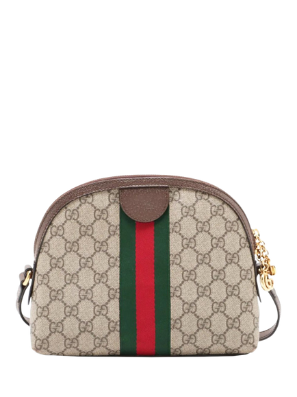 Pre-loved GUCCI GG Supreme Ophidia Dome Shoulder Bag, Brown - view 2, Brown