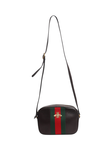 Pre-loved GUCCI Leather Camera Bag, Dark Brown - view 2, Brown
