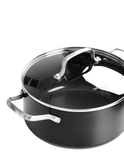 GreenPan Copenhagen Stainless Steel Ceramic Non-Stick Pan Set, 3 Piece, Oxford Blue - view 2, Oxford Blue