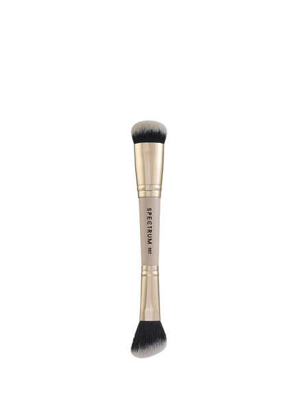Spectrum All About The Brush D02 The Cheek Dual Ended Contour & Blush Brush, Cream With Black