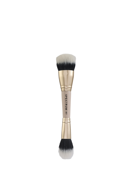 Spectrum All About The Brush D27 The Flawless Foundation Duo Fibre Foundation Dual Ended Brush, Cream With Black