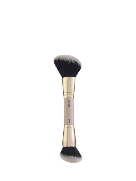 Spectrum All About The Brush D28 The Complexion Bronzer & Base Dual Ended Brush - view 2, Cream With Black