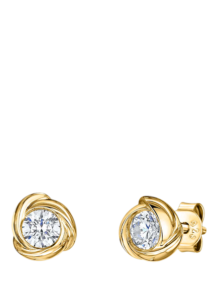 Jools by Jenny Brown 5mm Cubic Zirconia Infinity Stud Earrings, Gold, Gold