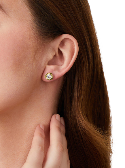 Jools by Jenny Brown 5mm Cubic Zirconia Infinity Stud Earrings, Gold - view 2, Gold