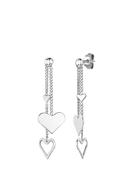 Jools by Jenny Brown Open Heart Drop Earrings, Silver, Silver