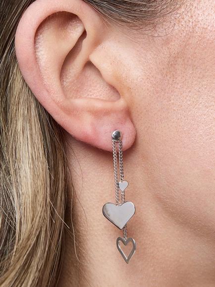 Jools by Jenny Brown Open Heart Drop Earrings, Silver - view 2, Silver