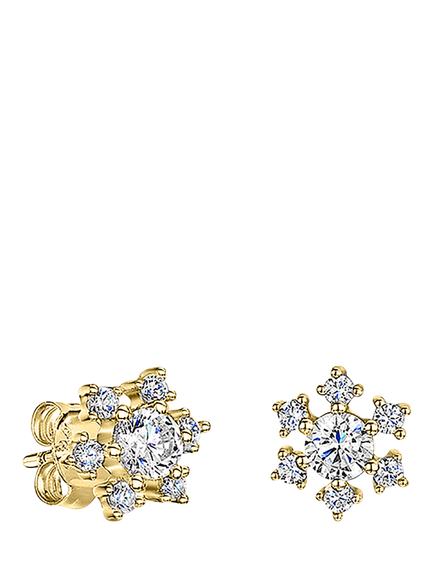 Jools by Jenny Brown Chunky Snowflake Cubic Zirconia Stud Earrings, Gold, Gold