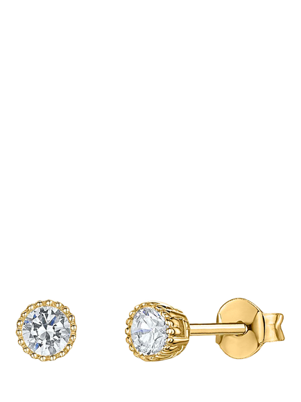 Jools by Jenny Brown Cubic Zirconia Cupcake Setting Stud Earrings, Gold, Gold