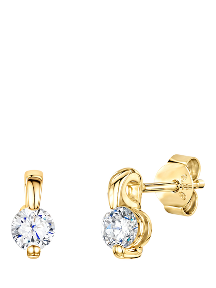 Jools by Jenny Brown Cubic Zirconia Drop Bale Stud Earrings, Gold, Gold
