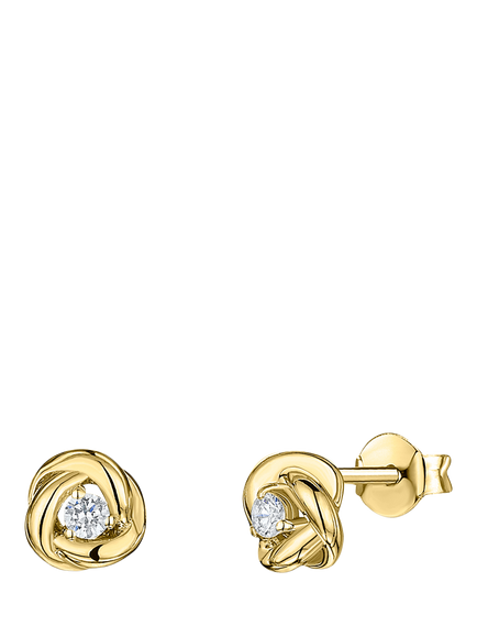Jools by Jenny Brown Cubic Zirconia Knot Stud Earrings, Gold, Gold