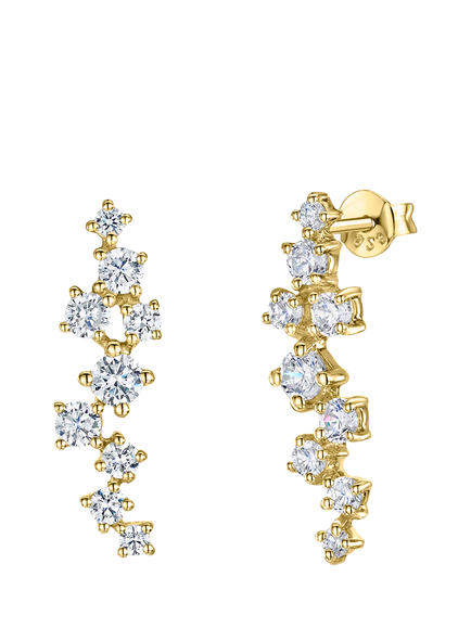 Jools by Jenny Brown Scatter Cubic Zirconia Drop Earrings, Gold, Gold