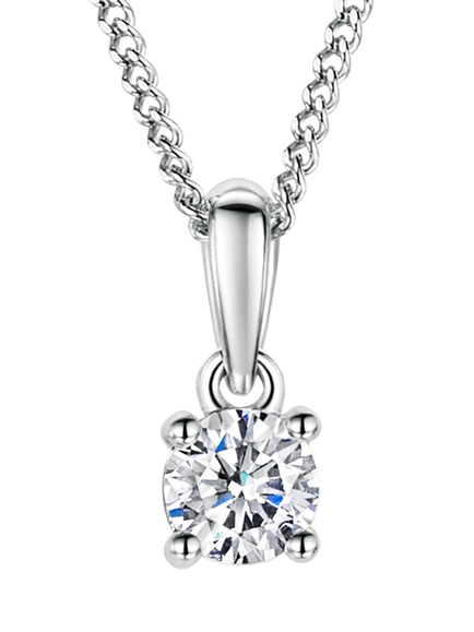 Jools by Jenny Brown Solitaire Cubic Zirconia Pendant Necklace, Silver, Silver
