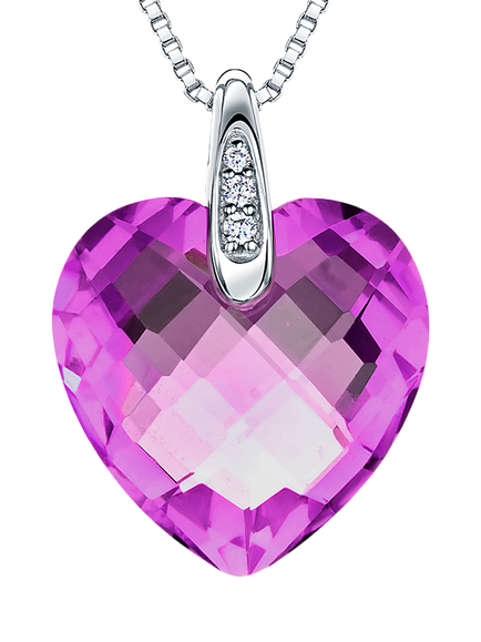 Jools by Jenny Brown Faceted Cubic Zirconia Pendant Necklace, Silver/Purple