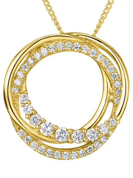 Jools by Jenny Brown Interlink Circle Pendant Necklace, Gold, Gold
