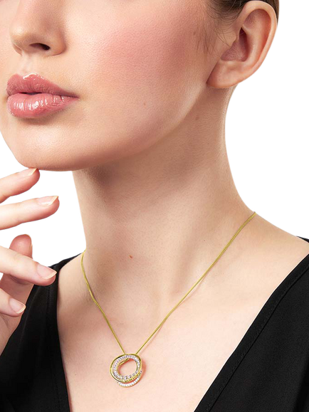 Jools by Jenny Brown Interlink Circle Pendant Necklace, Gold - view 2, Gold