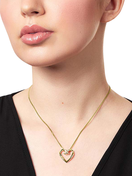 Jools by Jenny Brown Open Heart Pendant Necklace, Gold - view 2, Gold