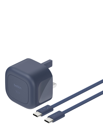 Belkin BoostCharge Compact USB-C 30W Charger & Cable for MacBook Neo, Indigo