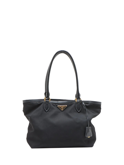 Pre-loved Prada Tessuto Nylon & Leather Tote Bag, Black, Black