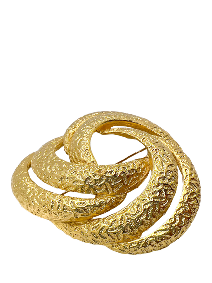 Pre-loved Vintage Christian Dior Statement Knot Brooch, Gold - view 2, Gold