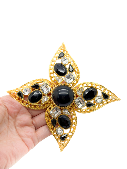 Pre-loved Vintage Huge Runway North Star Brooch, Circa 1980s, Gold - view 2, Gold