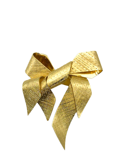 Pre-loved Vintage Christian Dior Bow Brooch, Gold, Gold