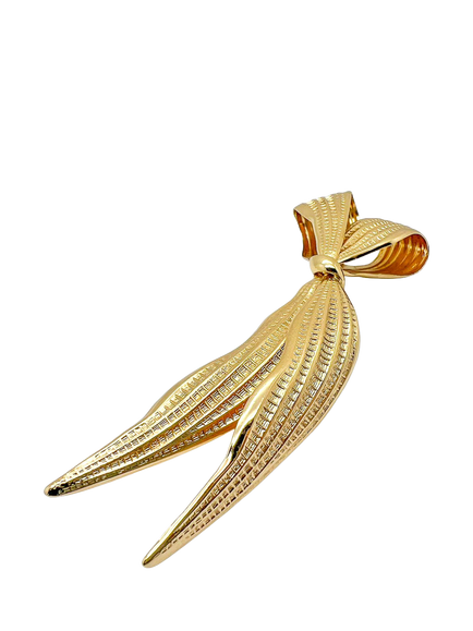 Pre-loved Vintage Christian Dior Longbow Brooch, Gold - view 2, Gold