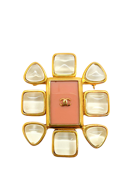 Pre-loved Vintage CHANEL Brooch, Dated 1996, Pink, Pink