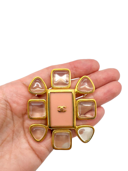 Pre-loved Vintage CHANEL Brooch, Dated 1996, Pink - view 2, Pink
