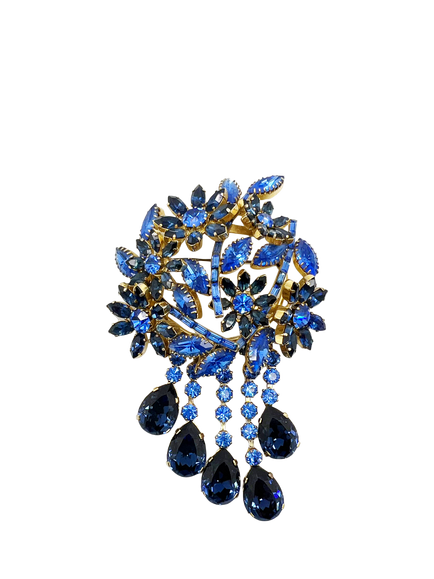 Pre-loved Vintage Fischland Schmuck Statement Brooch, Blue, Blue