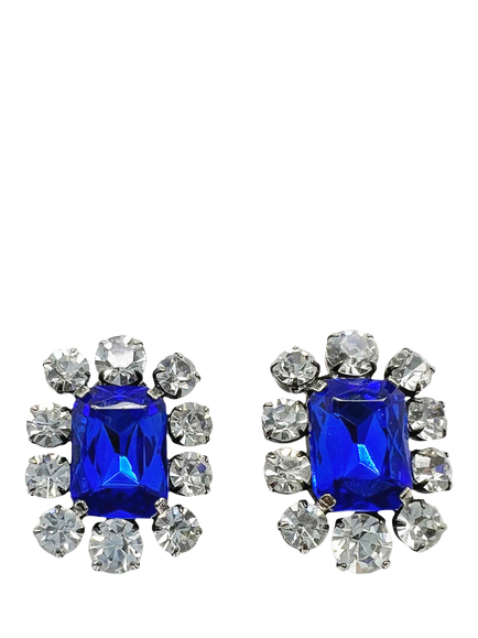 Pre-loved Vintage Crystal Collar, Bracelet and Clip-On Earrings Set, Blue - view 2, Blue