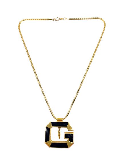 Pre-loved Vintage Givenchy G Necklace, Gold, Gold