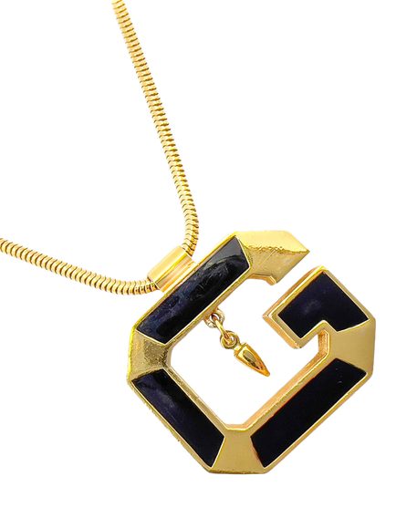 Pre-loved Vintage Givenchy G Necklace, Gold - view 2, Gold