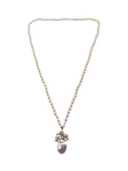 Pre-loved Vintage Louis Rousselet Pearl Drop Necklace, Circa 1940s, Pearl