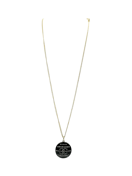 Pre-loved CHANEL CC Necklace, Dated 2009, Black, Black
