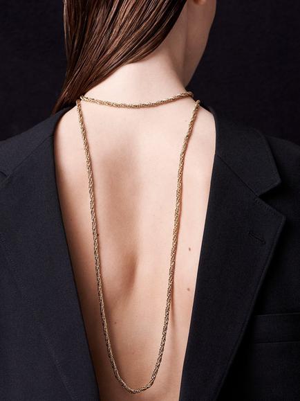 Pre-loved Vintage Dior Herringbone Chain Necklace, Dated 1968, Gold - view 2, Gold