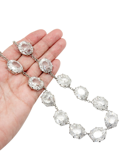 Pre-loved Vintage Crystal Riviere Necklace, Circa 2000s, Silver - view 2, Silver