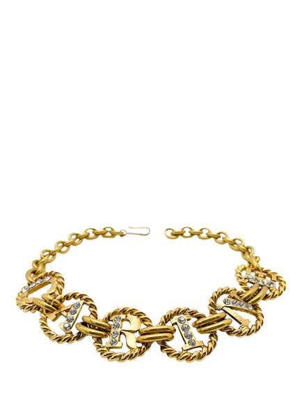Pre-loved Vintage Carine Paris Logo Choker, Gold, Gold