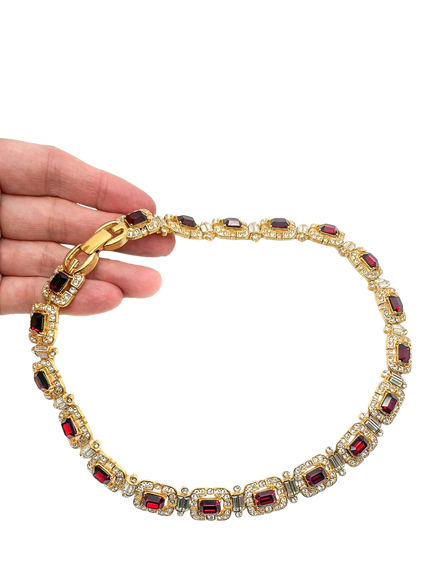 Pre-loved Vintage Givenchy Couture Necklace, Red - view 2, Red