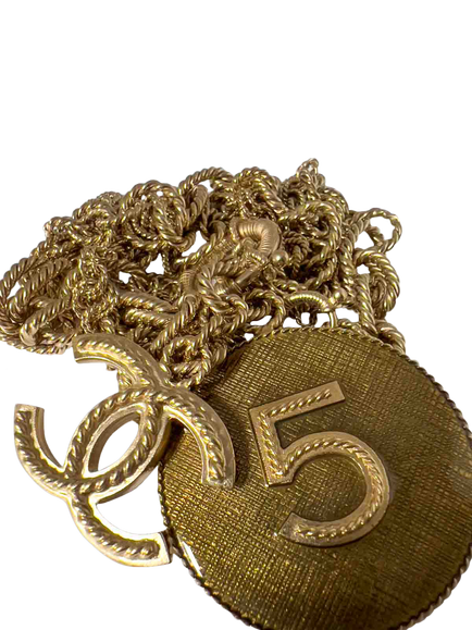 Pre-loved CHANEL CC Charm Necklace, Spring/Summer 2013, Gold - view 2, Gold