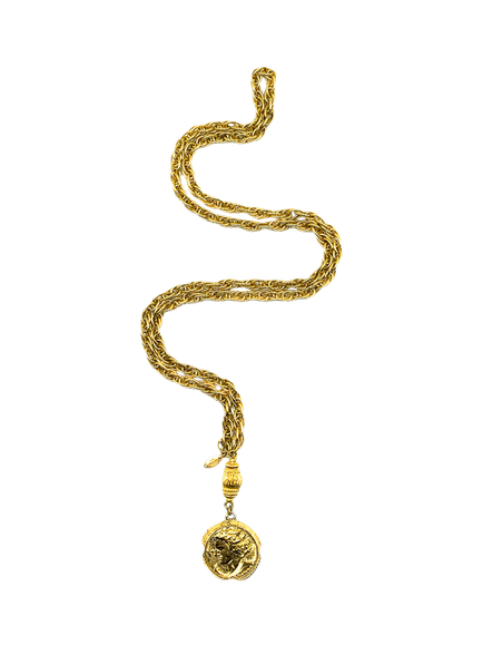 Pre-loved Vintage CHANEL Medallion Necklace, Circa 1980s, Gold, Gold