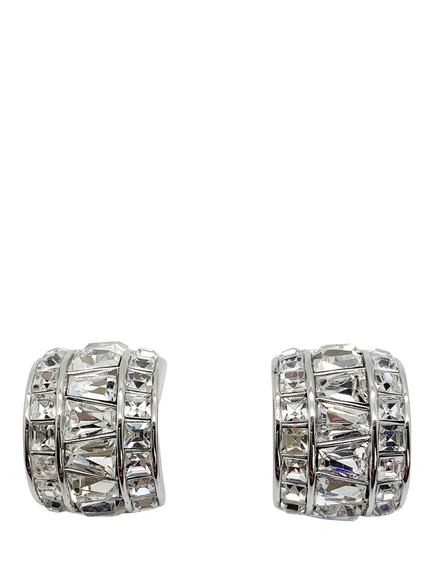 Pre-loved Vintage Dior Swarovski Crystal Clip-On Earrings, Silver